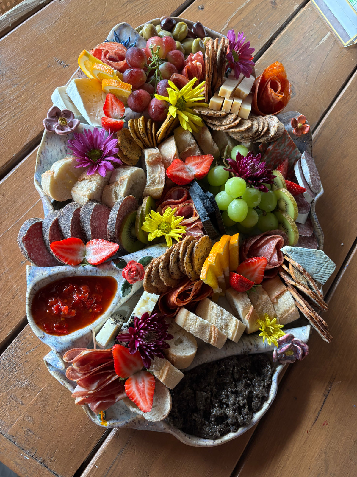 Floral Ripple Charcuterie Dish Made-To-Order