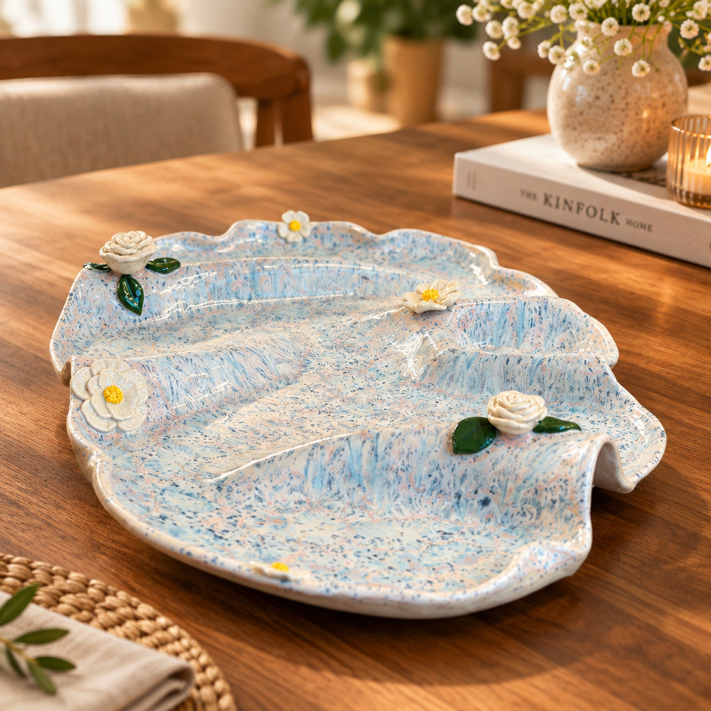 Floral Ripple Charcuterie Dish Made-To-Order