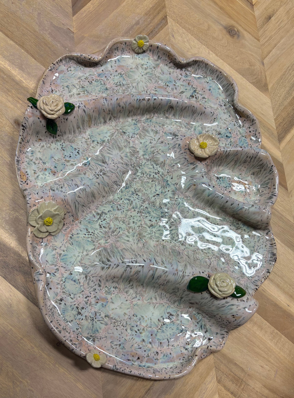 Floral Ripple Charcuterie Dish Made-To-Order
